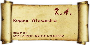 Kopper Alexandra névjegykártya